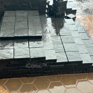 Paving Slab Cobbles (200mm x 200mm x 50mm) - Black (24 Pcs/M2)