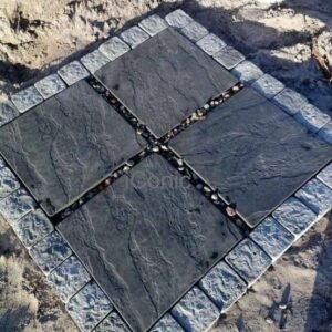Square Paving Slab Pavers (400mmx400mmx50mm) - Black