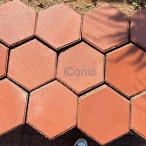 Hexagon Pavers(220mmx220mmx60mm) Hydraulic press -CORAL RED