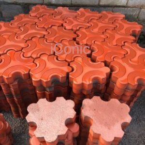 Tristan Floral Smart color Paver (315mmx315mmx60mm)-Coral Red