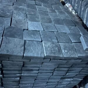 Concrete Cobblestones (150mm x 150mm x 40mm)in slate finish -Black 42SQM