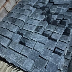 Old Rock Concrete Cobblestones(120mm x 120mm x 40mm) in Rock Rugged finish -Black 69SQM