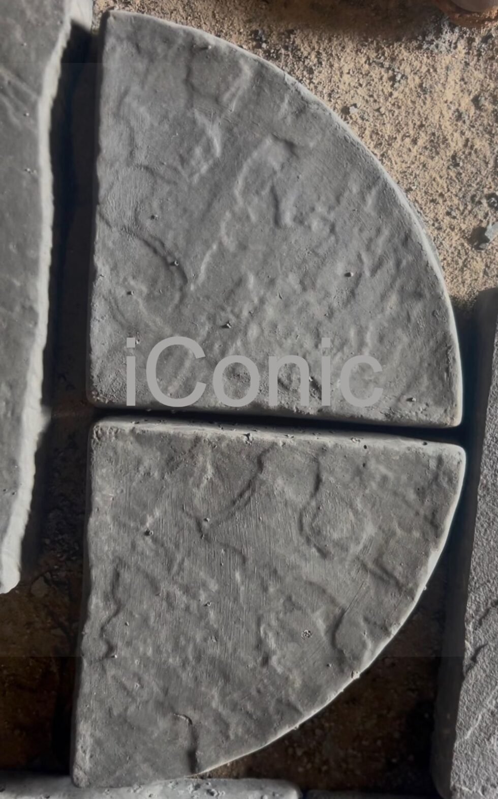 Circular Pie Rock Finish Slabs (280mmx250mmx50mm) Black SKU2018 ...
